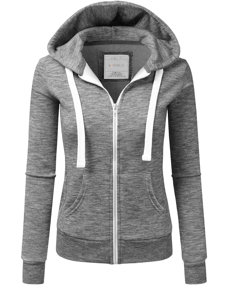 Womens Long Sleeve Zip Up Hoodie Top Color Block Basic Casual Hooded Sweatshirt Awohol170_marledcharcoal $16.81 Hoodies & Swe...