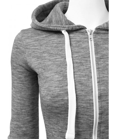 Womens Long Sleeve Zip Up Hoodie Top Color Block Basic Casual Hooded Sweatshirt Awohol170_marledcharcoal $16.81 Hoodies & Swe...