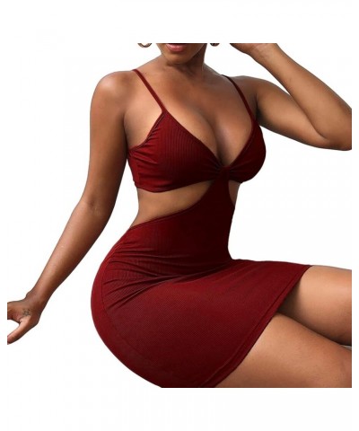 Womens Mini Dress Summer Sexy Sleeveless Slim Fit Club Party Bodycon Short Dress Y2k Beach Sundress Streetwear Red 05 $9.27 D...