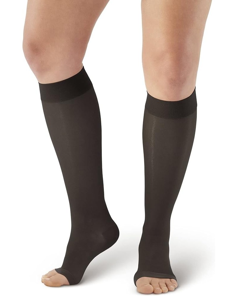 AW Style 44 Sheer Support 20-30 mmHg Firm Compression Open Toe Knee High Stockings Black XLarge Large Wide Black $15.29 Socks