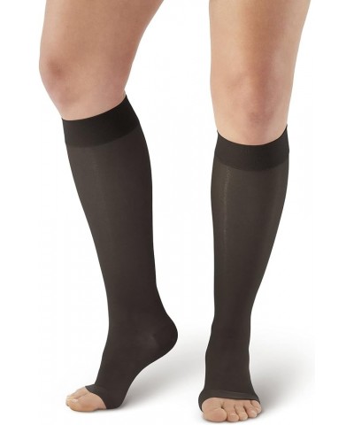 AW Style 44 Sheer Support 20-30 mmHg Firm Compression Open Toe Knee High Stockings Black XLarge Large Wide Black $15.29 Socks