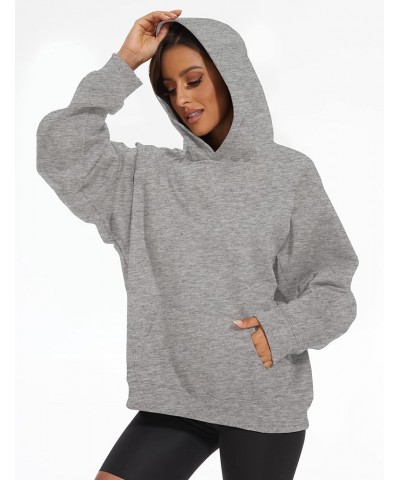 Women Men Solid Loose Basic Hoodies Fleece Long Sleeve Unisex Pullover Oversized Sweatshirt Light Grey $15.05 Hoodies & Sweat...