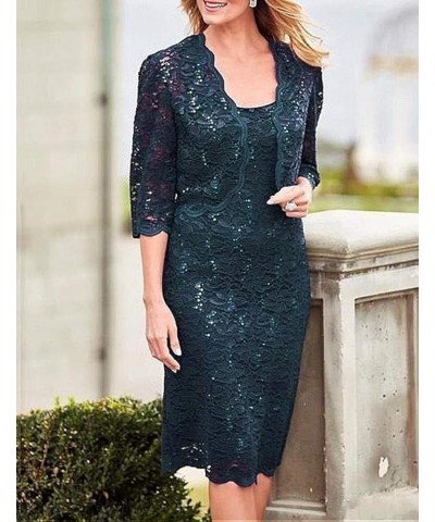 Mother of The Bride Dresses Short Evening Formal Dress Lace Wedding Guest Groom Gowns Sequins Jacket Wine Red $44.50 Dresses