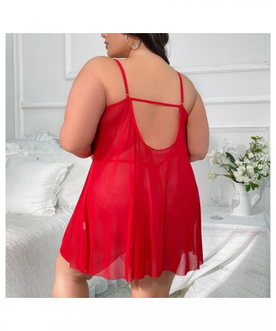 Lencería para Mujer Encaje ahueca hacia fuera Teddy Babydoll ropa dormir Talla Grande ropa Interior sexo Chemises 5-red $9.50...