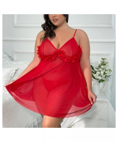 Lencería para Mujer Encaje ahueca hacia fuera Teddy Babydoll ropa dormir Talla Grande ropa Interior sexo Chemises 5-red $9.50...