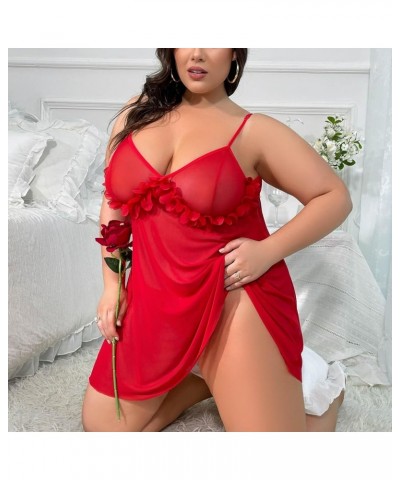 Lencería para Mujer Encaje ahueca hacia fuera Teddy Babydoll ropa dormir Talla Grande ropa Interior sexo Chemises 5-red $9.50...