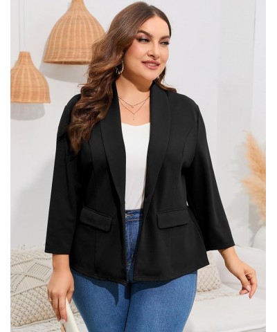 Women's Plus Size Casual Blazers Open Front Work Office Jackets Blazer with Pockets Black $21.60 Blazers