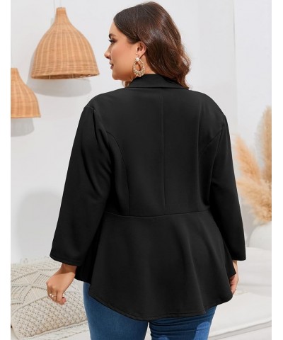 Women's Plus Size Casual Blazers Open Front Work Office Jackets Blazer with Pockets Black $21.60 Blazers