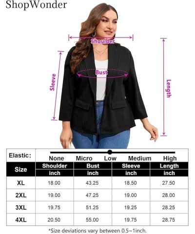 Women's Plus Size Casual Blazers Open Front Work Office Jackets Blazer with Pockets Black $21.60 Blazers