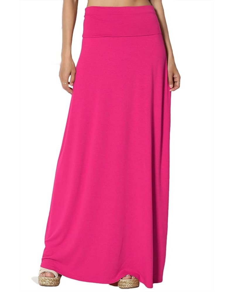 Women's S~3XL Women's Casual Lounge Solid Draped Jersey Relaxed Long Maxi Skirt Hot Pink $12.60 Skirts