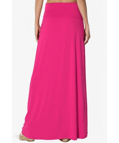 Women's S~3XL Women's Casual Lounge Solid Draped Jersey Relaxed Long Maxi Skirt Hot Pink $12.60 Skirts