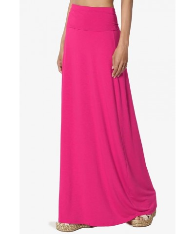 Women's S~3XL Women's Casual Lounge Solid Draped Jersey Relaxed Long Maxi Skirt Hot Pink $12.60 Skirts