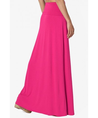 Women's S~3XL Women's Casual Lounge Solid Draped Jersey Relaxed Long Maxi Skirt Hot Pink $12.60 Skirts