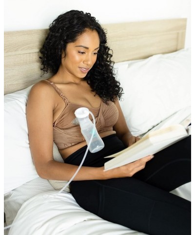 Sublime Hands Free Pumping Bra | Patented All-in-One Pumping & Nursing Bra with EasyClip Regular Latte $22.40 Bras