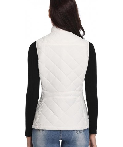 Women's Quilted Vest, Stand Collar Lightweight Zip Padded Gilet White $17.10 Vests