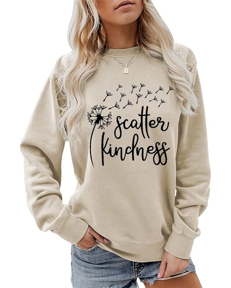 Women Dandelion Graphic Shirts Just Breathe Sweatshirt Letter Print Long Sleeve Pullover Tops 2-beige $13.28 Hoodies & Sweats...