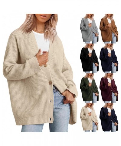 Women Cashmere Cocoon Cardigan Open Front Oversized Button Down Chunky Cardigan V Neck Cardigans Sweaters Knit Coat A-armygre...