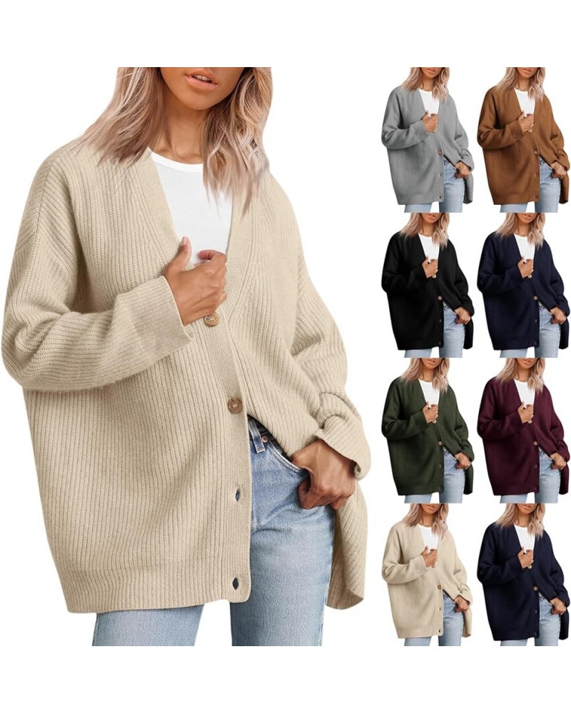 Women Cashmere Cocoon Cardigan Open Front Oversized Button Down Chunky Cardigan V Neck Cardigans Sweaters Knit Coat A-armygre...