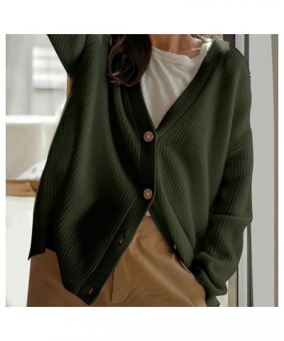 Women Cashmere Cocoon Cardigan Open Front Oversized Button Down Chunky Cardigan V Neck Cardigans Sweaters Knit Coat A-armygre...