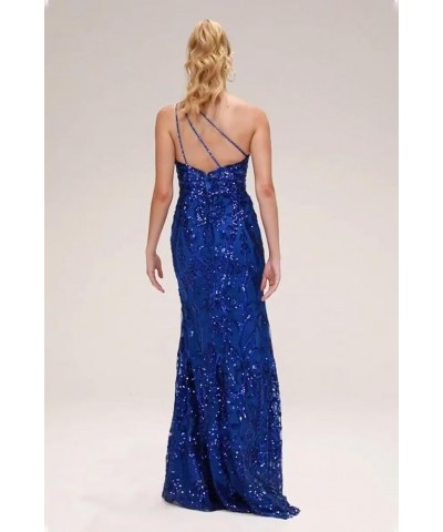 Sparkly Sequin Mermaid Prom Dress 2024 with Slit for Women One Shoulder Formal Evening Gown YZTS141 Burnt Orange $34.50 Dresses