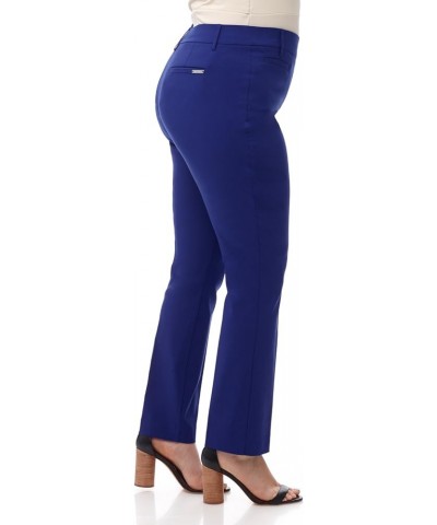 Curvy Woman Ease into Comfort Plus Size Straight Pant w/Tummy Control Sapphire $21.25 Pants