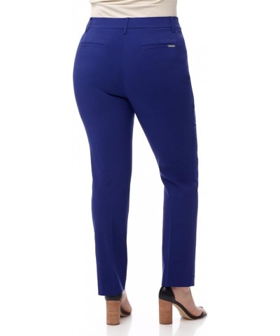 Curvy Woman Ease into Comfort Plus Size Straight Pant w/Tummy Control Sapphire $21.25 Pants