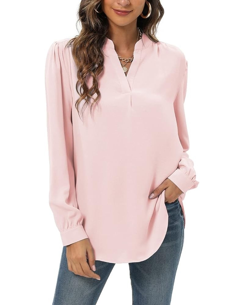 Womens Split V Neck Cap Sleeve Tops Frill Trim Elegant Work Office Blouse Shirts 1 Pink $16.79 Blouses