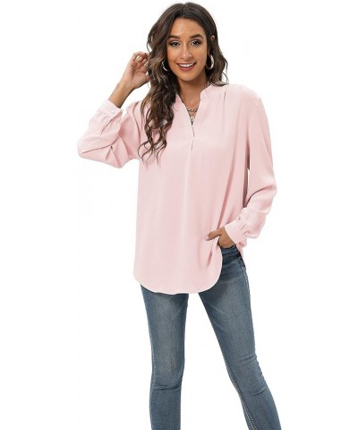 Womens Split V Neck Cap Sleeve Tops Frill Trim Elegant Work Office Blouse Shirts 1 Pink $16.79 Blouses