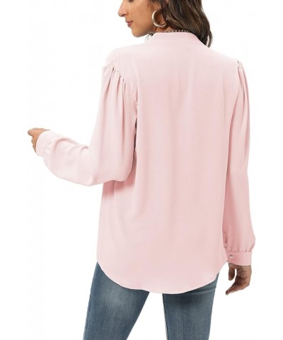 Womens Split V Neck Cap Sleeve Tops Frill Trim Elegant Work Office Blouse Shirts 1 Pink $16.79 Blouses