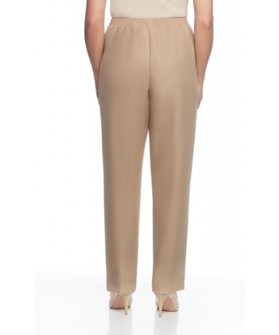 Women's Petite Polyester Pull-On Pants - Short Length, Tan, 10 Petite Short $20.29 Pants