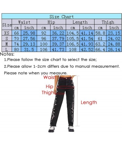 Straight Jeans for Women Retro Casual Baggy High Waist Denim Pants American Street Style Jeans Tblack $12.88 Jeans