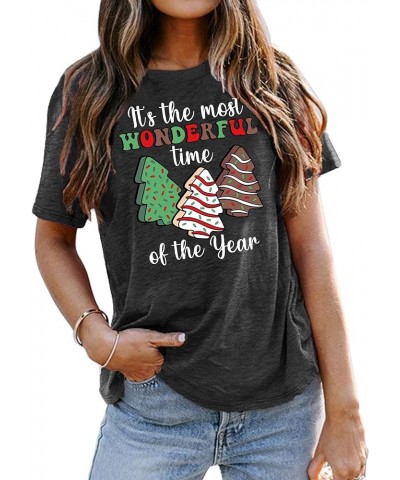 Merry Christmas Shirts for Women Xmas Buffalo Plaid Tree Shirt Top Short Sleeve Casual Graphic Print T Shirt Grey3 $11.79 T-S...