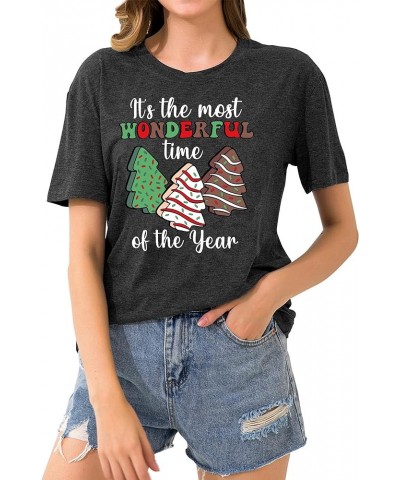 Merry Christmas Shirts for Women Xmas Buffalo Plaid Tree Shirt Top Short Sleeve Casual Graphic Print T Shirt Grey3 $11.79 T-S...