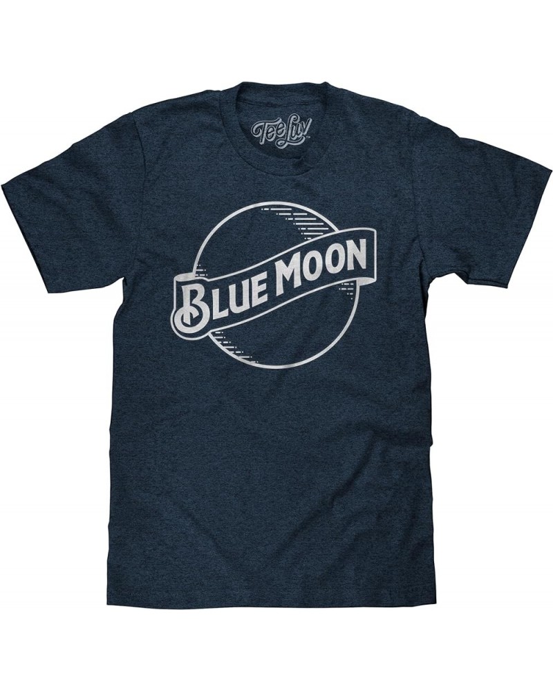 Men's Blue Moon Beer Logo Shirt Navy Heather $11.87 T-Shirts