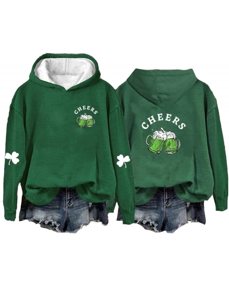 Women's St. Patrick's Day American Flag Print Sweatshirt Shamrock Graphic Casual Tops Clover Long Sleeve Pullover 09-cheers A...