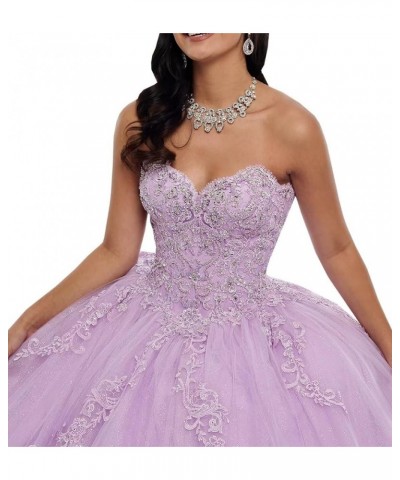 Ball Gown Quinceanera Dresses with Long Sleeves Tulle Lace Appliqued Prom Dress Sweetheart Formal Party Gowns for Women Brigh...