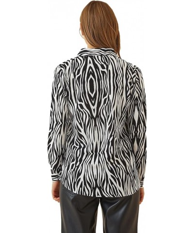 Blouses for Women Fashion, Long Sleeve Button Down Shirts Dressy Casual Tops New Zebra $12.00 Blouses