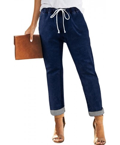 Women's High Waist Jeans Classic Tapered Joggers Jeans A-blue $23.93 Jeans