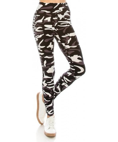 Legging Women Track Pants - High Waisted Premium Soft Stretch Buttery Racing Stripe 1849 / 57 $10.71 Leggings