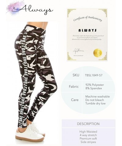 Legging Women Track Pants - High Waisted Premium Soft Stretch Buttery Racing Stripe 1849 / 57 $10.71 Leggings