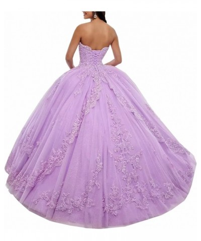 Tulle Quinceanera Dresses Laces Applique Ball Gown with Sleeve Sweetheart Prom Dress Sweet 16 Dress Sky Blue $45.15 Dresses