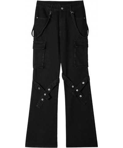 High Waist Straight Leg Jeans Cargo Pants Baggy Streetwear Denim Pants Fashion Aesthetic Jeans Y2K Pants Aa10-black $34.48 Jeans