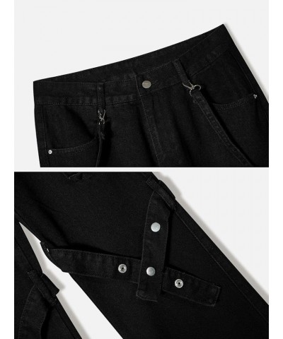 High Waist Straight Leg Jeans Cargo Pants Baggy Streetwear Denim Pants Fashion Aesthetic Jeans Y2K Pants Aa10-black $34.48 Jeans