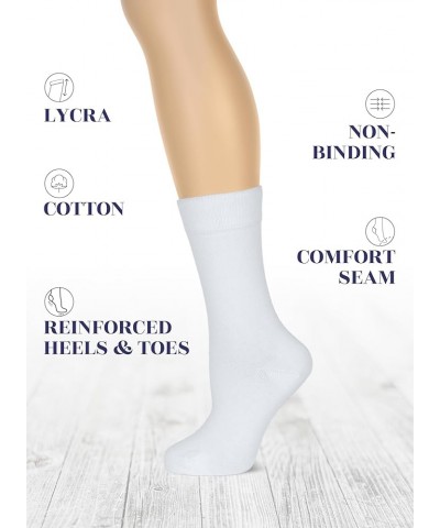 Women's Cotton Crew Socks, Plain Color, Regular Fit, Soft Casual Socks for Trouser, Shoe Size 6 to 12, 4 Pairs 39- Indigo Blu...