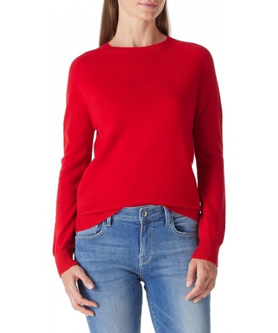 Women's 100% Merino Wool Sweater Crew Neck Long Sleeve Kint Pullover Red $34.78 Sweaters