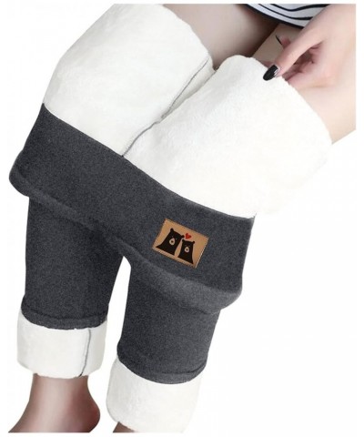 Fleece Lined Leggings Women Winter Warm Sherpa Lined Leggings Cold Weather Fuzzy Thermal Pants Thick Tights 2023 11 Gray $7.4...