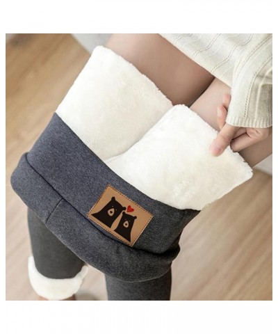 Fleece Lined Leggings Women Winter Warm Sherpa Lined Leggings Cold Weather Fuzzy Thermal Pants Thick Tights 2023 11 Gray $7.4...