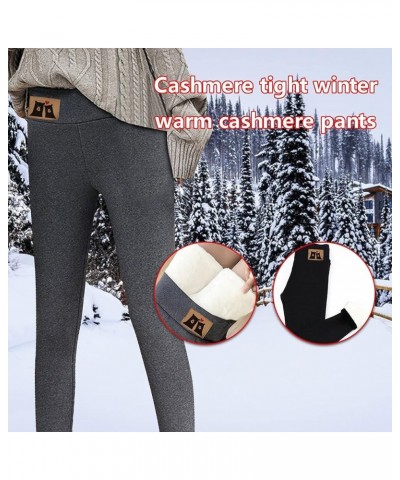 Fleece Lined Leggings Women Winter Warm Sherpa Lined Leggings Cold Weather Fuzzy Thermal Pants Thick Tights 2023 11 Gray $7.4...