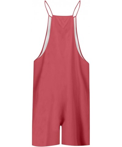 Summer Jumpsuits for Women Athletic Rompers Comfy Sleeveless Overalls Loose Fit Soft Summer Jumpsuit with Pockets L014-waterm...