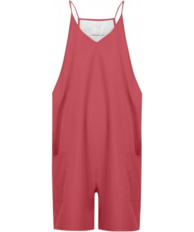 Summer Jumpsuits for Women Athletic Rompers Comfy Sleeveless Overalls Loose Fit Soft Summer Jumpsuit with Pockets L014-waterm...